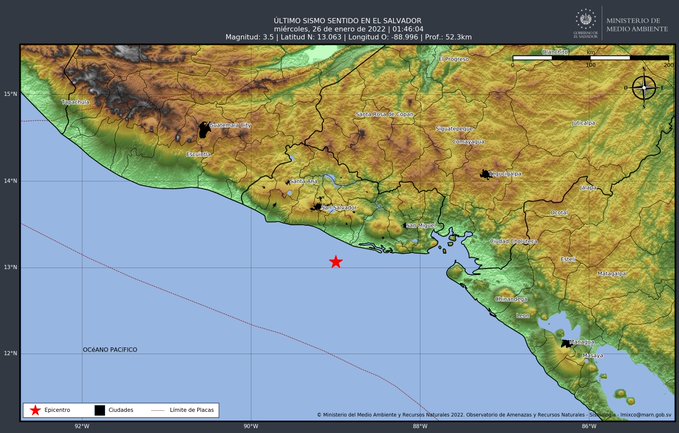 Dos sismos sacudieron El Salvador esta madrugada