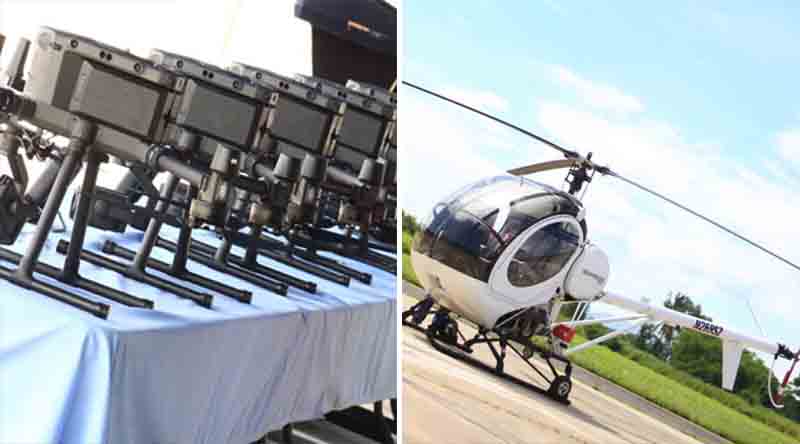 Entregan a Fuerza Armada un helicóptero y 12 drones para combatir a pandillas